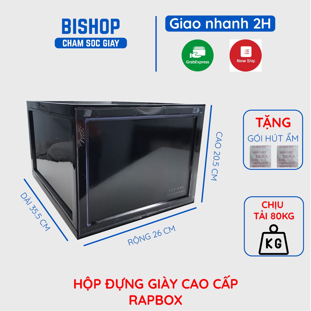 Hộp Đựng Giày Nhựa Cứng Cao Cấp RAPBOX Hộp Đựng Giày Trong Suốt