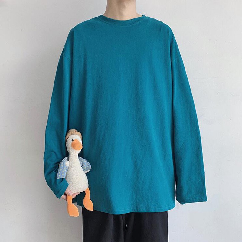 Áo thun trơn nam tay dài longtee, có xẻ tà | BigBuy360 - bigbuy360.vn