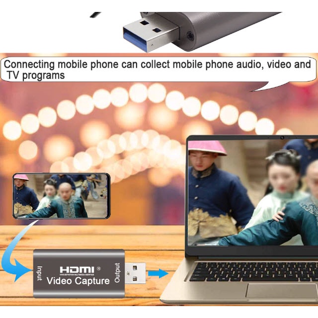 HDMI Video capture USB3.0 cho Máy ảnh ghi hình vào Máy tính Hội nghị trực tuyến