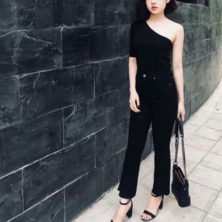 Quần ống loe đen