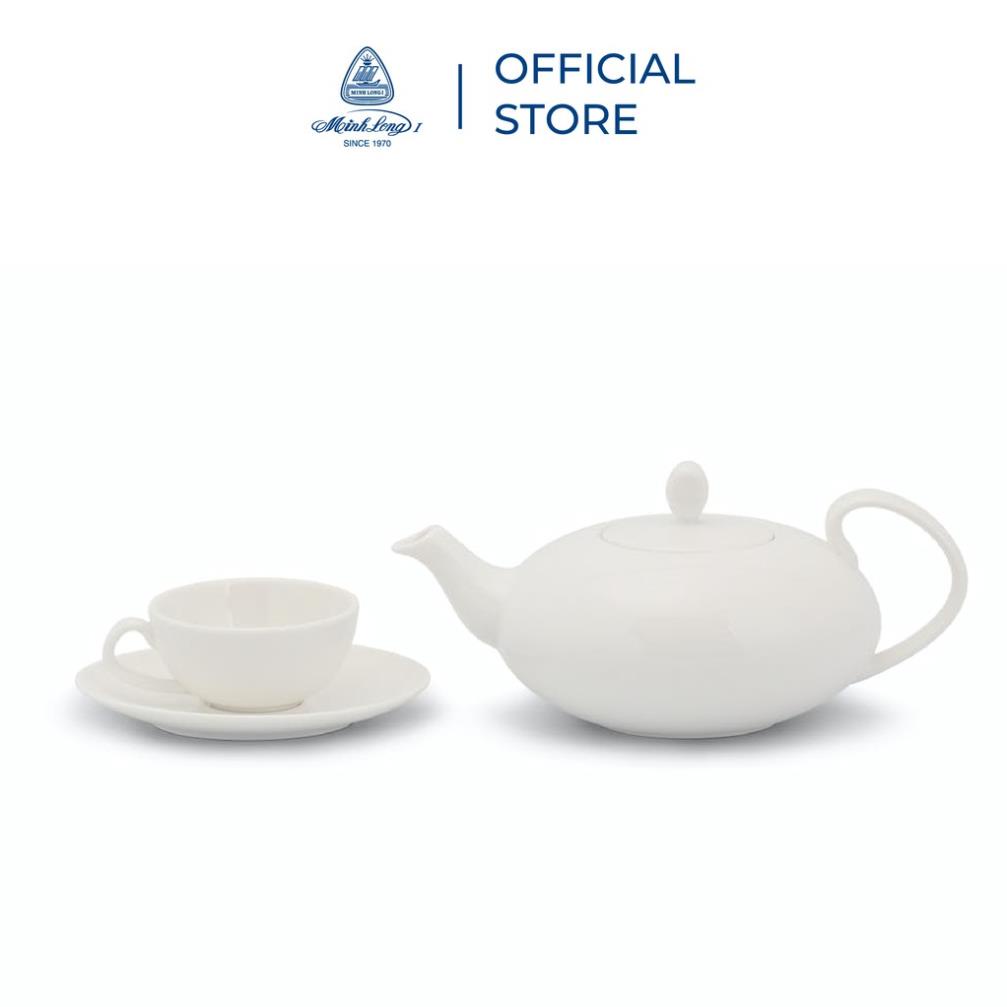 Bộ trà Cao cấp Minh Long elip 0.47 L - Anna - Trắng Ngà