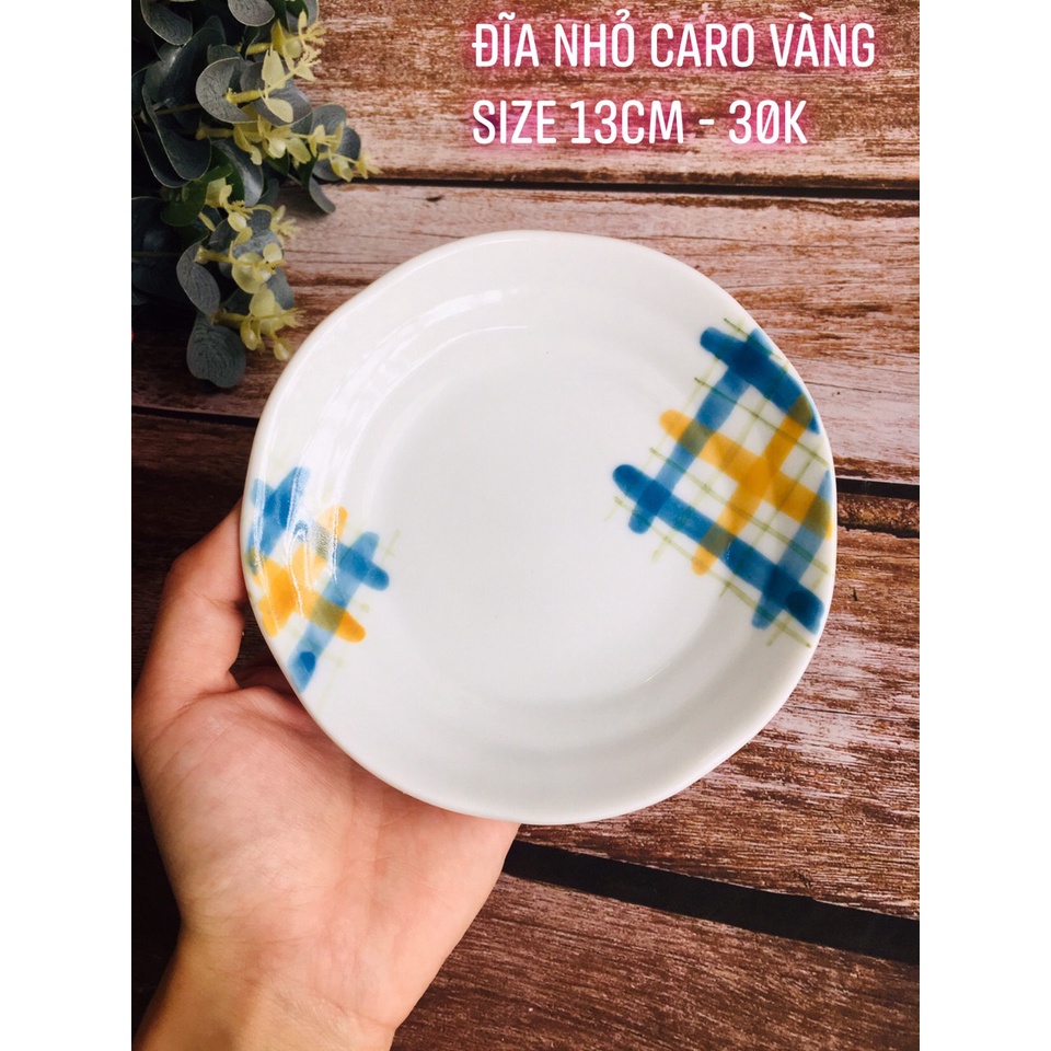 GỐM NHẬT - ĐĨA CARO, ĐĨA VẼ TAY XINH XẮN