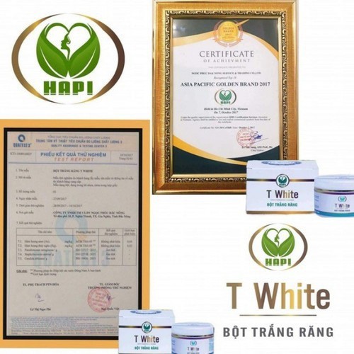Bột Trắng Răng TWhite , Giảm Ố Vàng , Trị Hôi Miệng , Ngăn Ngừa Sâu Răng, Hiệu Qủa Sau 7 ngày Hộp 70g