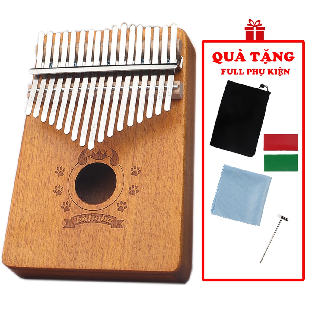 Đàn Kalimba 17 Phím Chính Hãng - Đàn Kalimba Gỗ Mahogany - Thumb Piano Hình Tròn