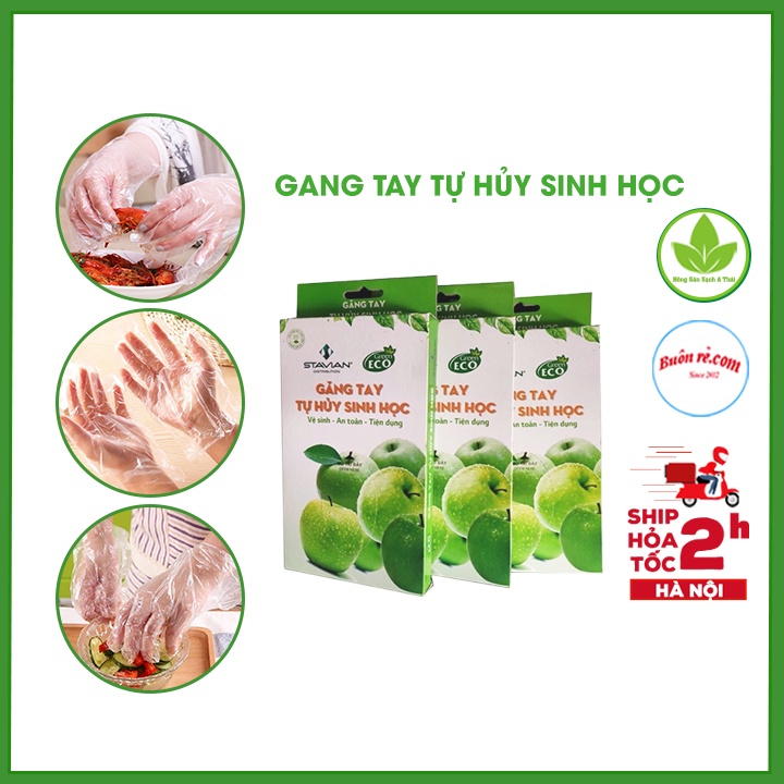 Găng tay nilong dùng 1 lần nhuộm tóc, nấu nướng tiện lợi, tự hủy sinh học Br00218