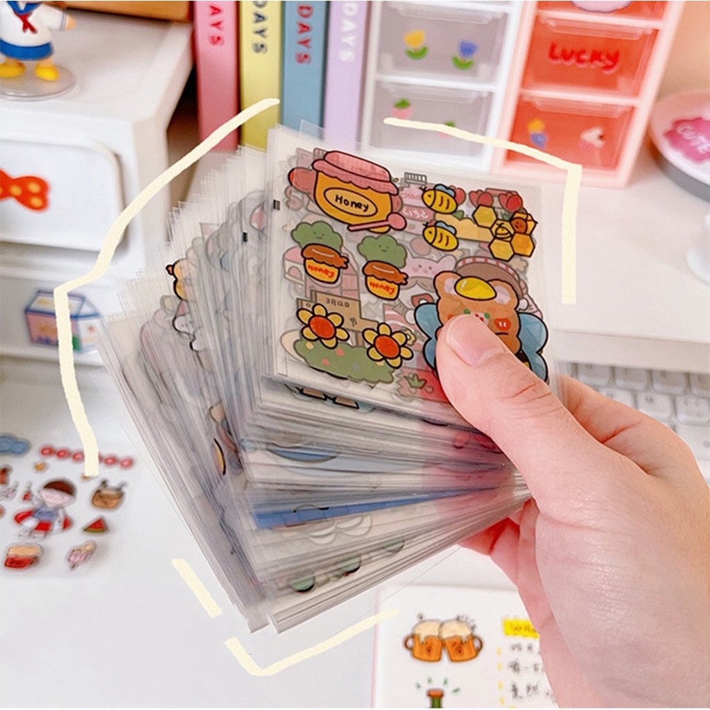 Bộ 20 tấm STICKER CUTE đáng yêu hình dán nhiều mẫu dễ thương trang trí điện thoại, laptop, sách vở xinh