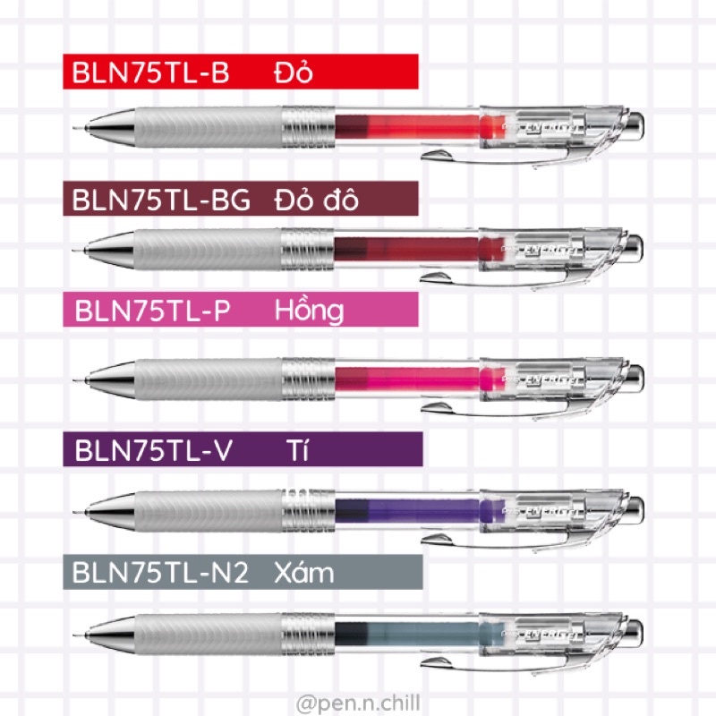 Bút Gel Pentel Energel Infree Trong Suốt Phong Cách Tối Giản - Cỡ ngòi 0.5mm