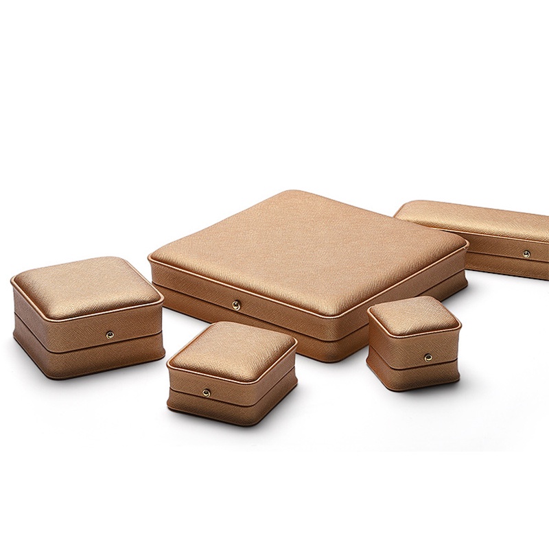 Hộp Đựng Trang Sức Bằng Da PU Cao Cấp Hình Chữ Thập Đính Ngọc Trai Sang Trọng