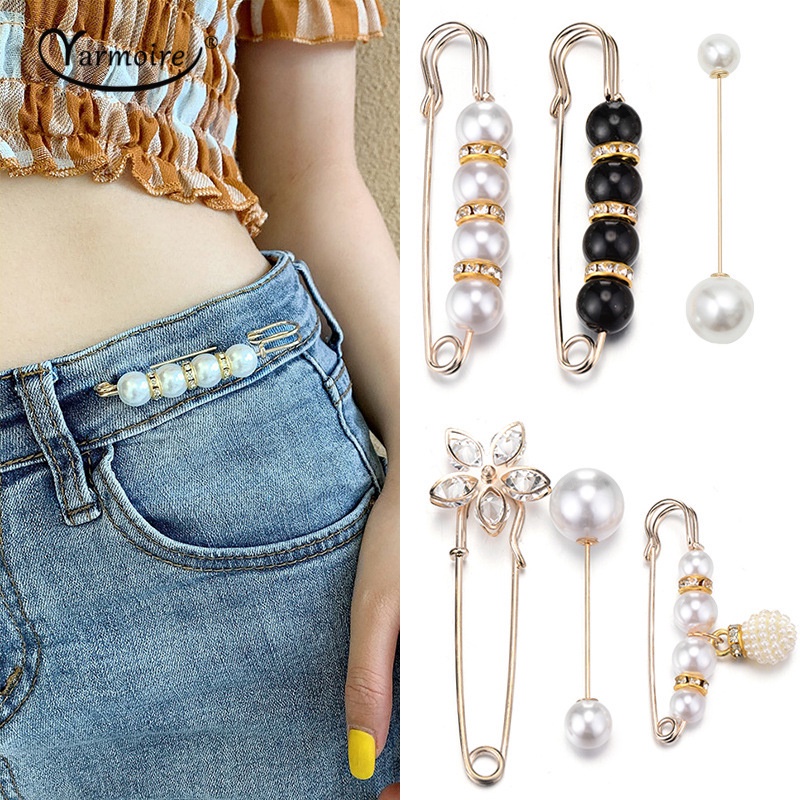 Khóa Cài Thắt Lưng Quần Jean Đính Ngọc Trai Pha Lê Thời Trang Cá Tính