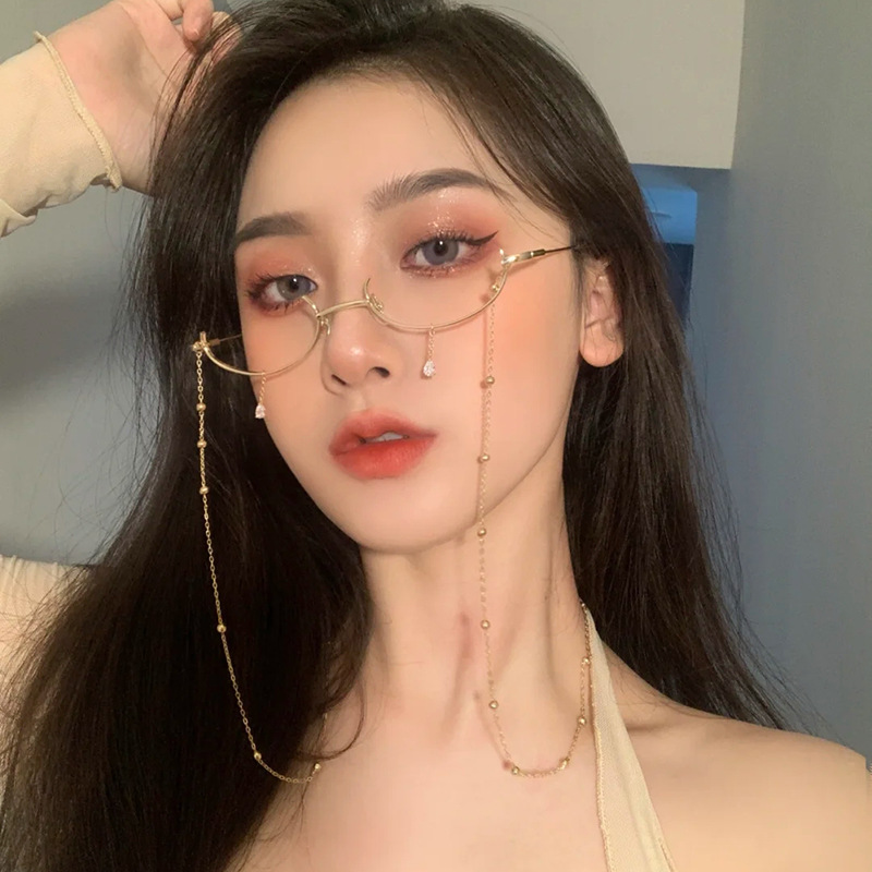 Mắt Kính Nửa Gọng Phối Dây Xích Thời Trang Cho Nữ | BigBuy360 - bigbuy360.vn