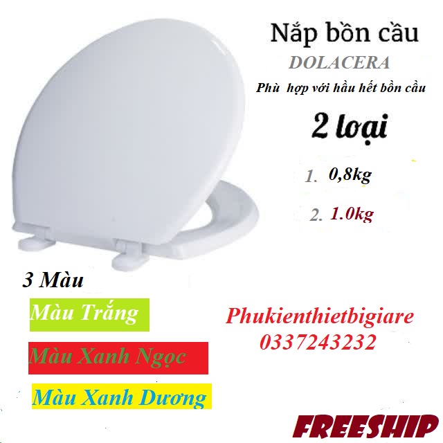 Nắp Bồn Cầu Màu Xanh biển,Xanh ngọc - Nắp Bồn Cầu Nhựa Thông Dụng Với Hầu Hết Hết Bồn Cầu