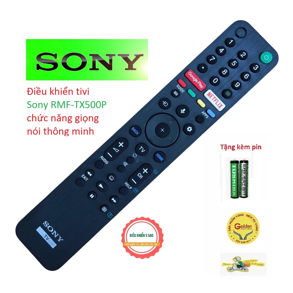 Điều khiển tivi Sony RMF-TX500P chức năng giọng nói thông minh loại tốt zin theo máy - tặng kèm pin