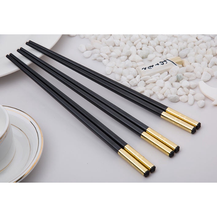 [ Free Ship ] Hộp 10 Đôi Đũa Mạ Vàng Siêu Đẹp