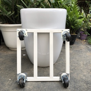 Đế Chậu Thông Minh vuông trắng 40x40 - Có Bánh Xe Di Chuyển Tiện Lợi - Có Chốt An Toàn - Chịu Lực đến 200kg