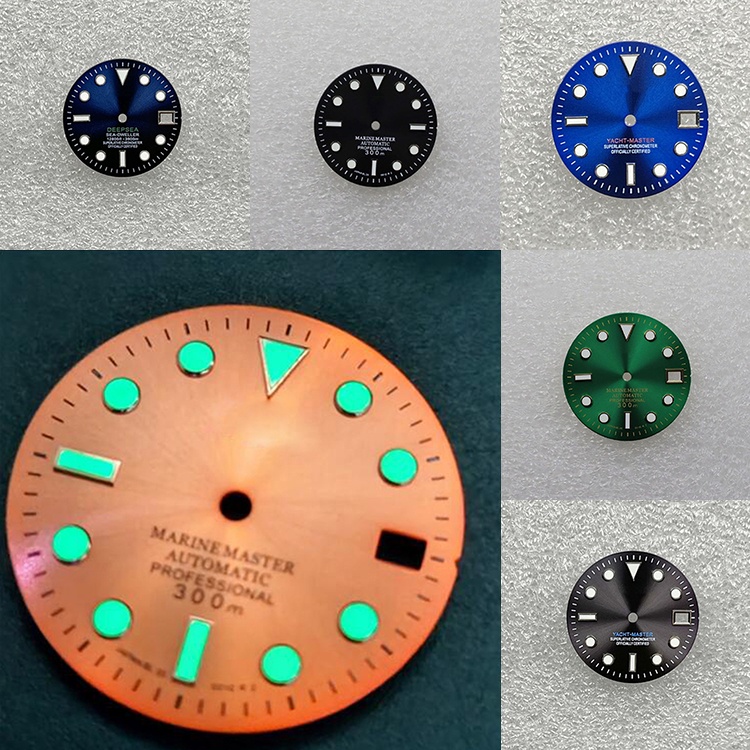28.5MM Green Luminous Watch Dial Sunray Watch Dial for NH35 Movement Modification Part