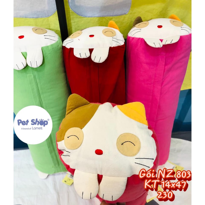 Gối ôm cho bé 100% Cotton, vỏ gối ôm trẻ em mềm mát ruột bông gòn PETSHOP NZ-803 (14x47 cm)