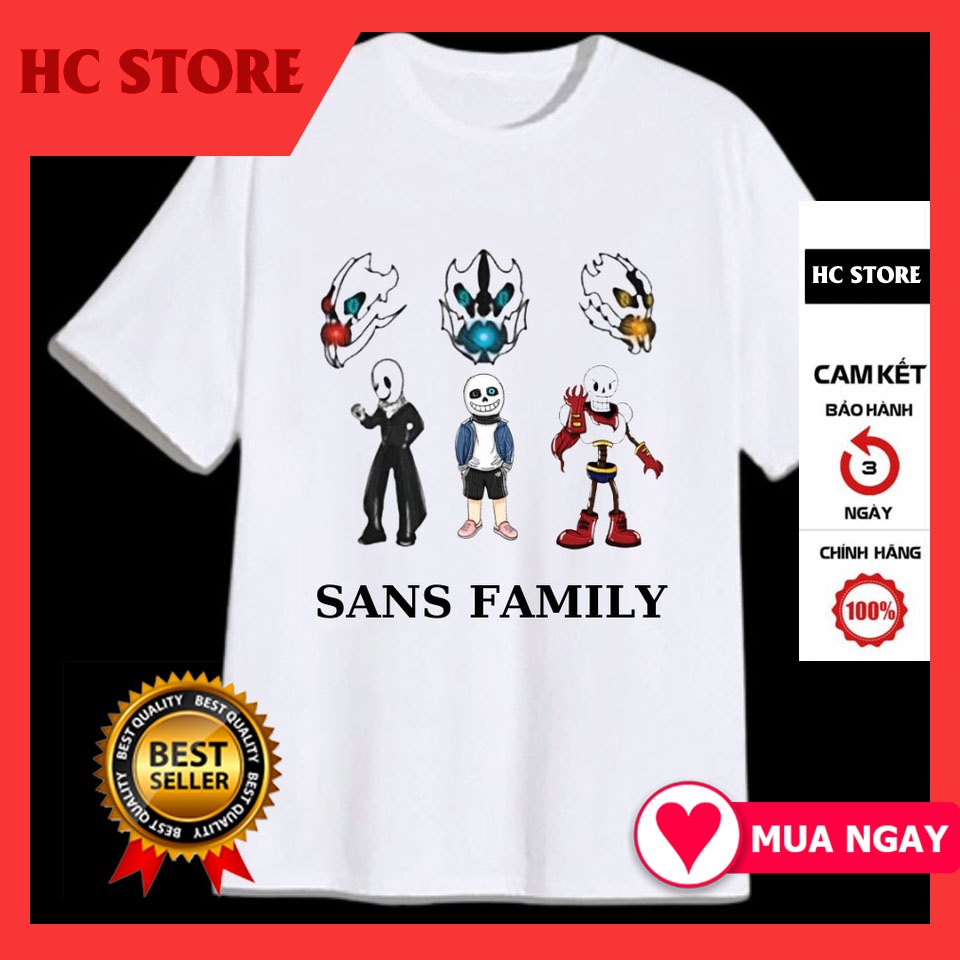 Áo thun Sans Family nhân vật chính hot Game Sans Undertale cho bé trai bé gái đủ size độc đẹp giá rẻ