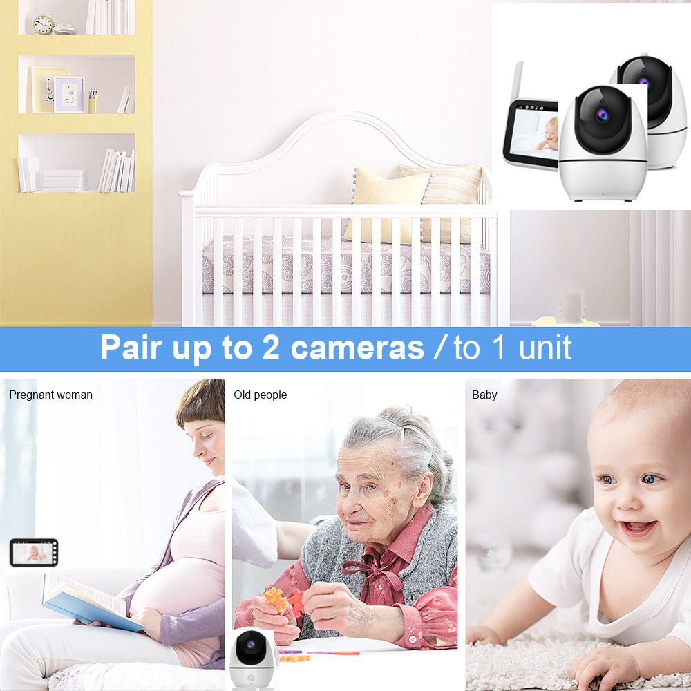 Máy báo khóc Corky baby cao cấp MBK502  Màn hình lớn 4.5in siêu net, xoay 360