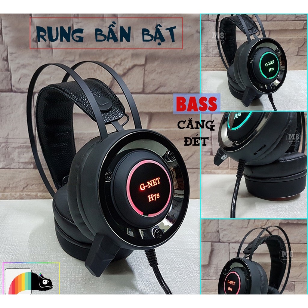 Tai nghe Gaming G-Net H7S có Rung Led I Headphone GNet H7s Led 7  chính hãng thanh lý nét giá rẻ