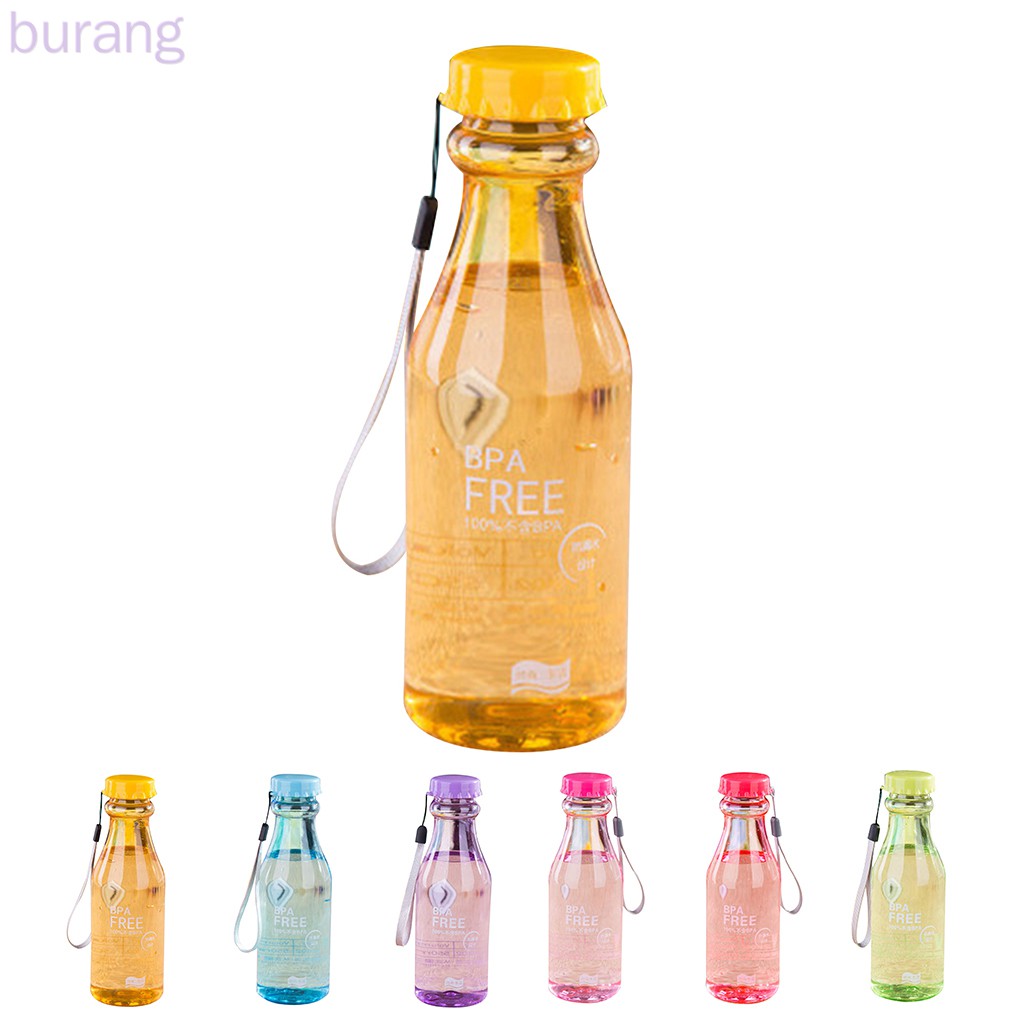 Chai nước bằng nhựa trong suốt nhiều màu 550ml