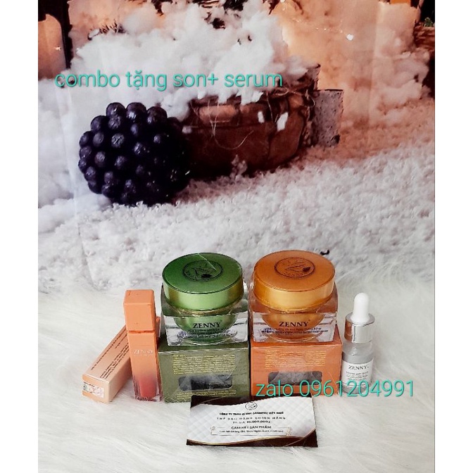 kem zenny (sỉ từ 3 bộ  )tặng son, serum, sữa rửa mặt , tế bào chết  mặt nạ  tùy chọn