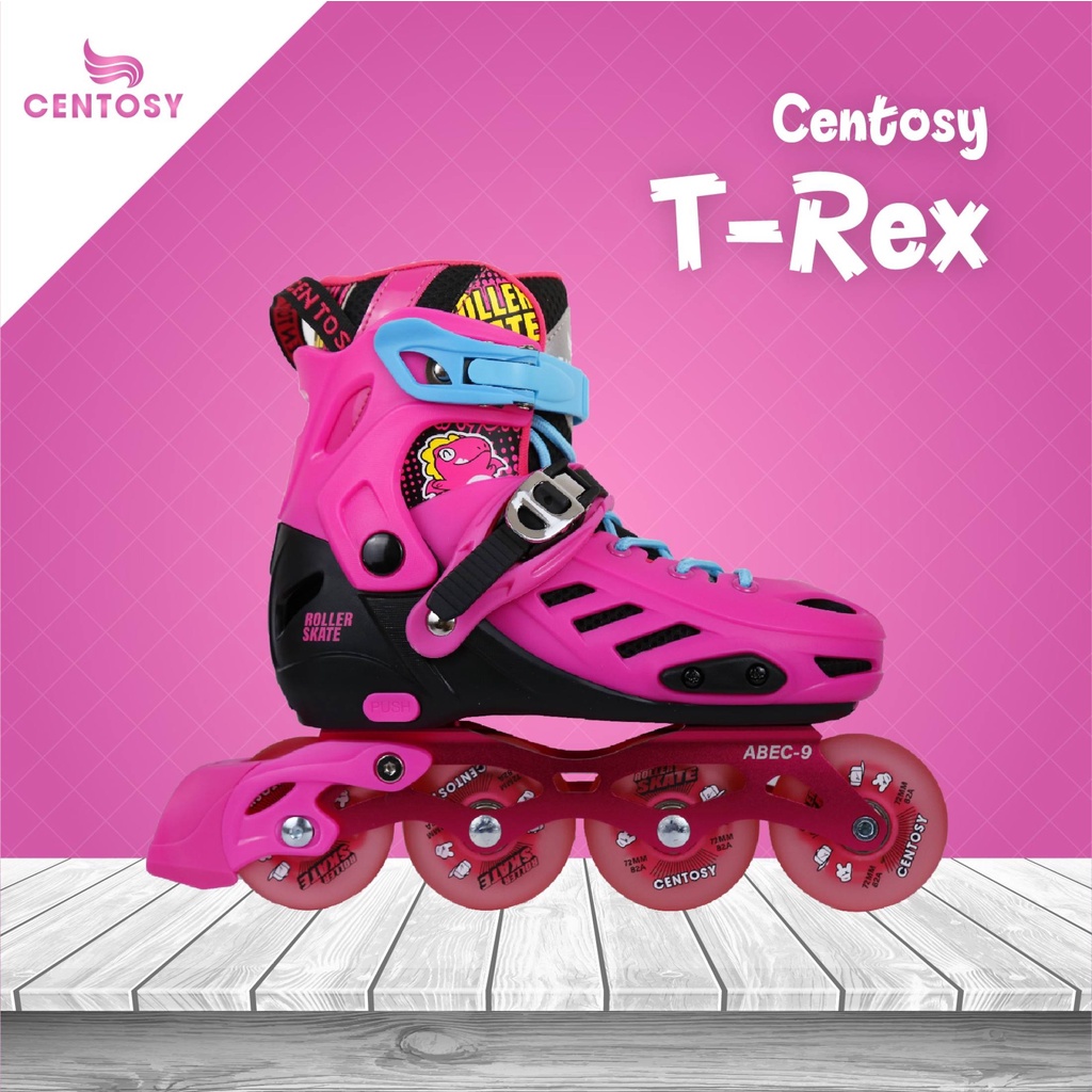 Giày patin trẻ em 8 bánh phát sáng, Giày Trượt Patin Centosy T-rex chính hãng  Tặng kèm Combo