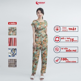 Đồ Bộ Nữ 𝐂𝐀𝐑𝐃𝐈𝐍𝐀 Chất Lụa Mango Cao Cấp Đồ Bay Jumpsuit Tay Áo Cộc Tay Quần Dài Họa Tiết 2JM01