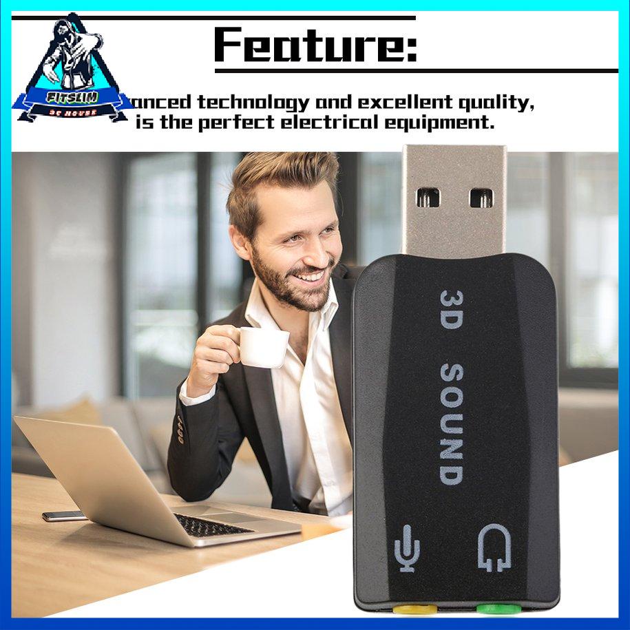 USB 2.0 sang 3D Mic Loa Tai nghe Âm thanh Bộ chuyển đổi Card âm thanh 5.1 cho Máy tính xách tay PC [8/7]