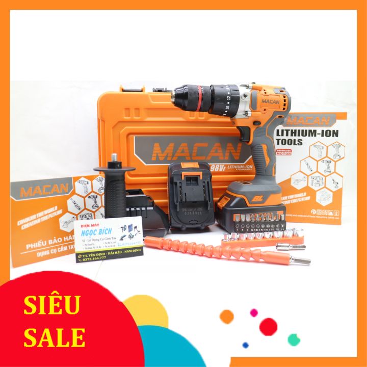 Máy Khoan Pin 13mm Không Chổi Than MACAN 21V