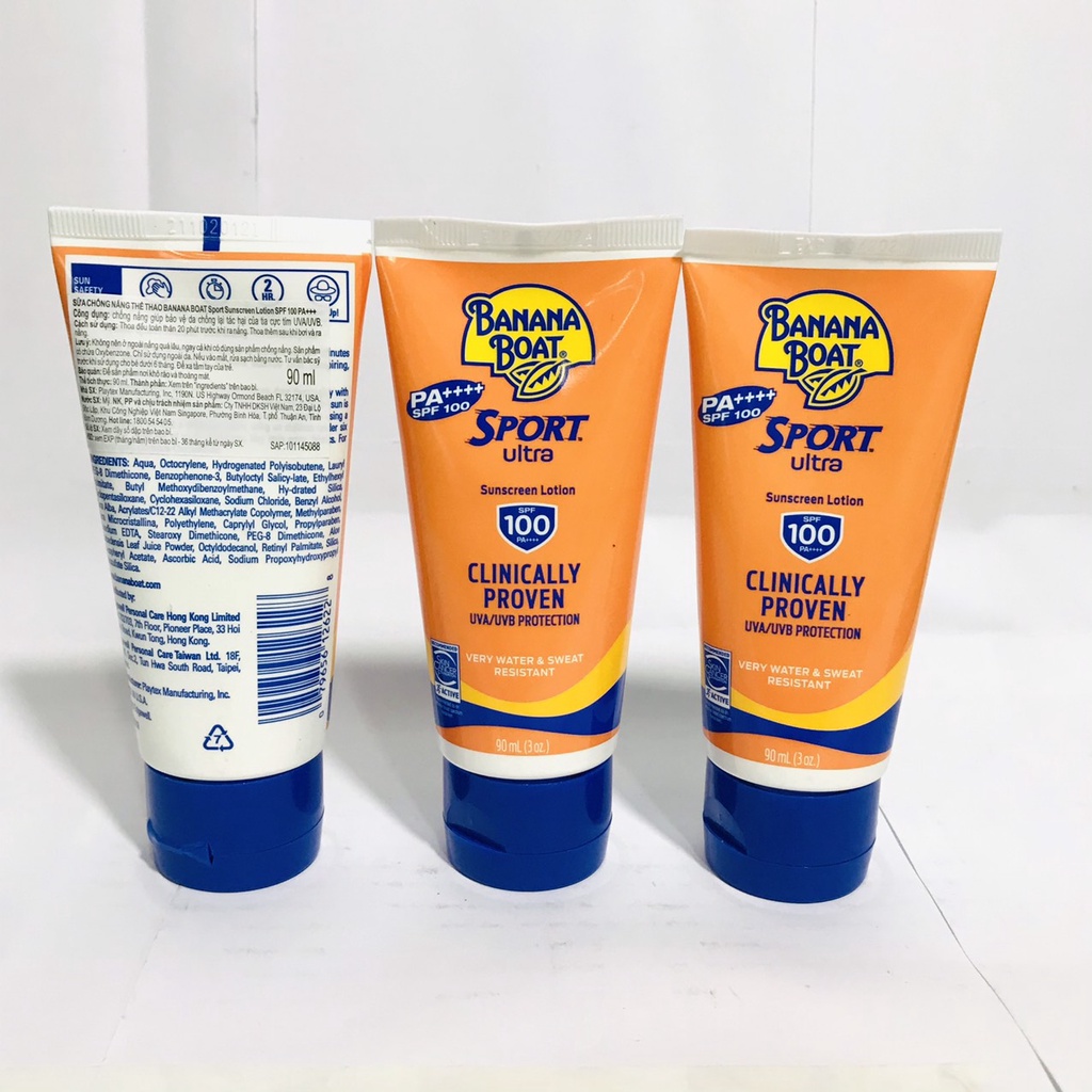 Kem Chống Nắng thể thao Banana Boat Ultra Sport Sunscreen Lotion SPF 100 90ml (Mỹ)