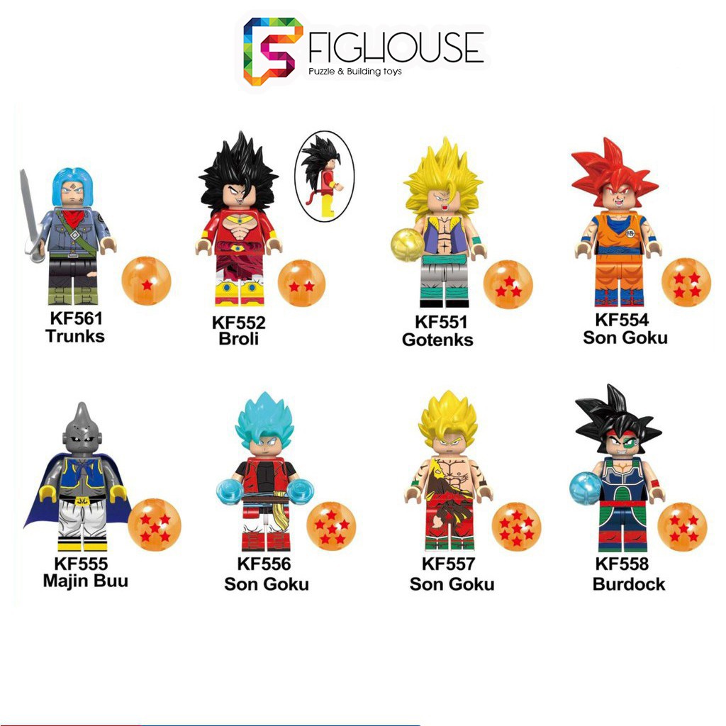 Bộ 2 nhân vật minifigures Son Goku và Trunks KF6042 - Dragon Ball Z