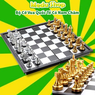 Cờ vua Chuẩn Quốc Tế Có Nam Châm Từ Tính, Bộ cờ vua bằng nhựa an toàn, Đồ chơi Giáo Dục MeduShop