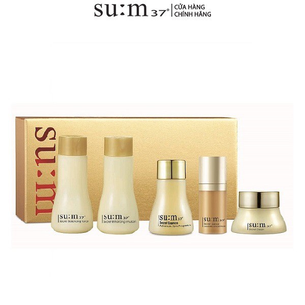 [Mã COSOSB4 giảm 10%]Bộ dưỡng nước thần ngăn ngừa lão hóa 5 bước Su:m37 Secret 5pcs Set