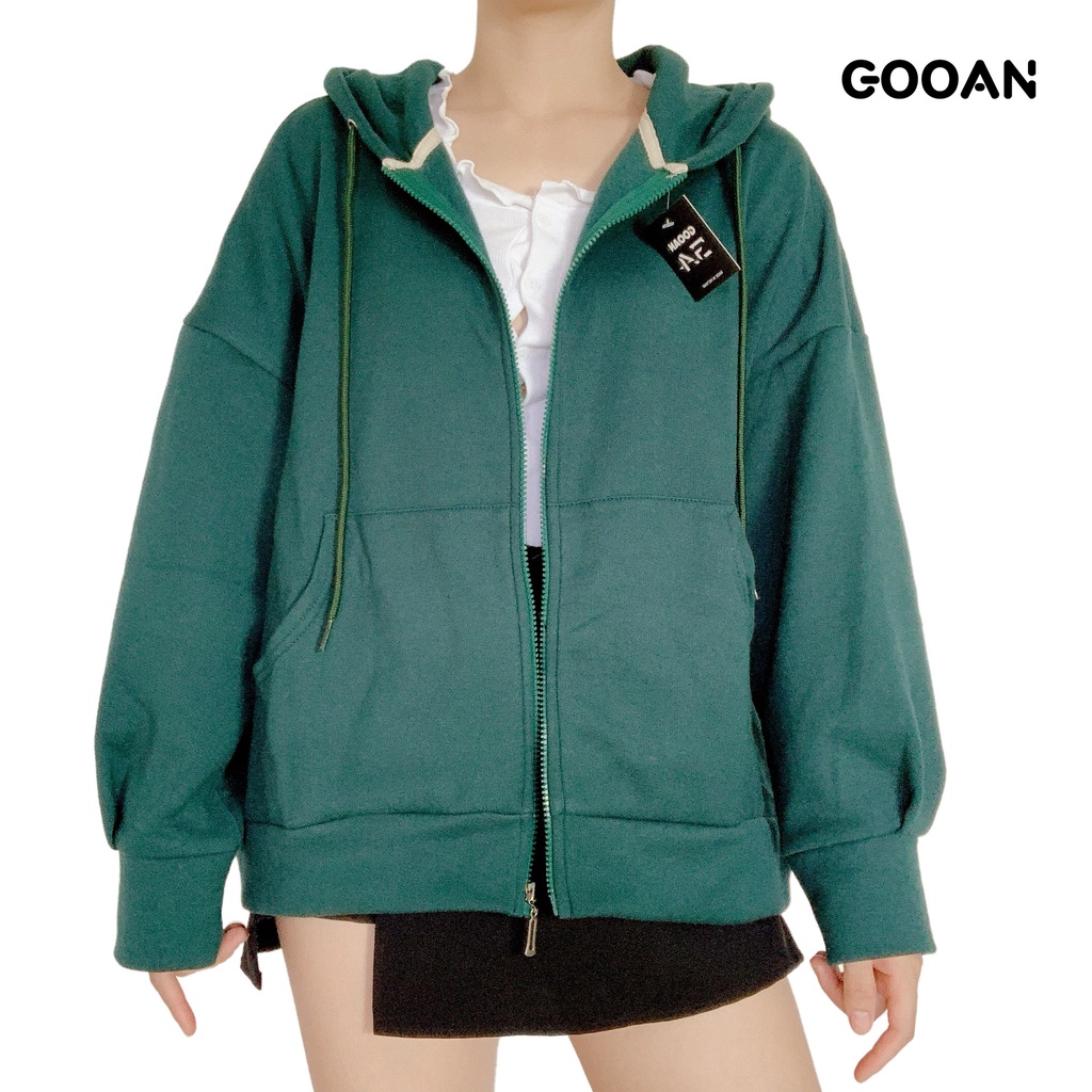 Áo khoác chống nắng nỉ bông nữ đẹp trơn form rộng basic ulzzang unisex - Gooan