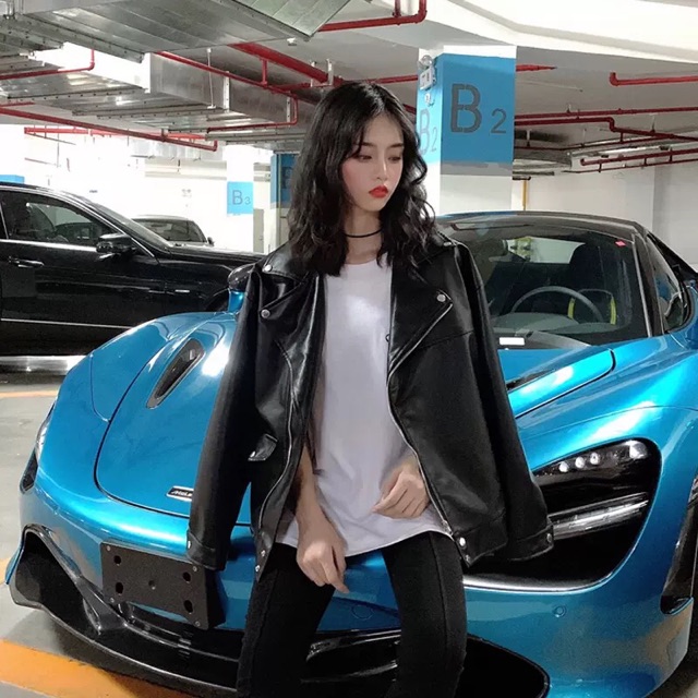 Áo khoác da nữ classic