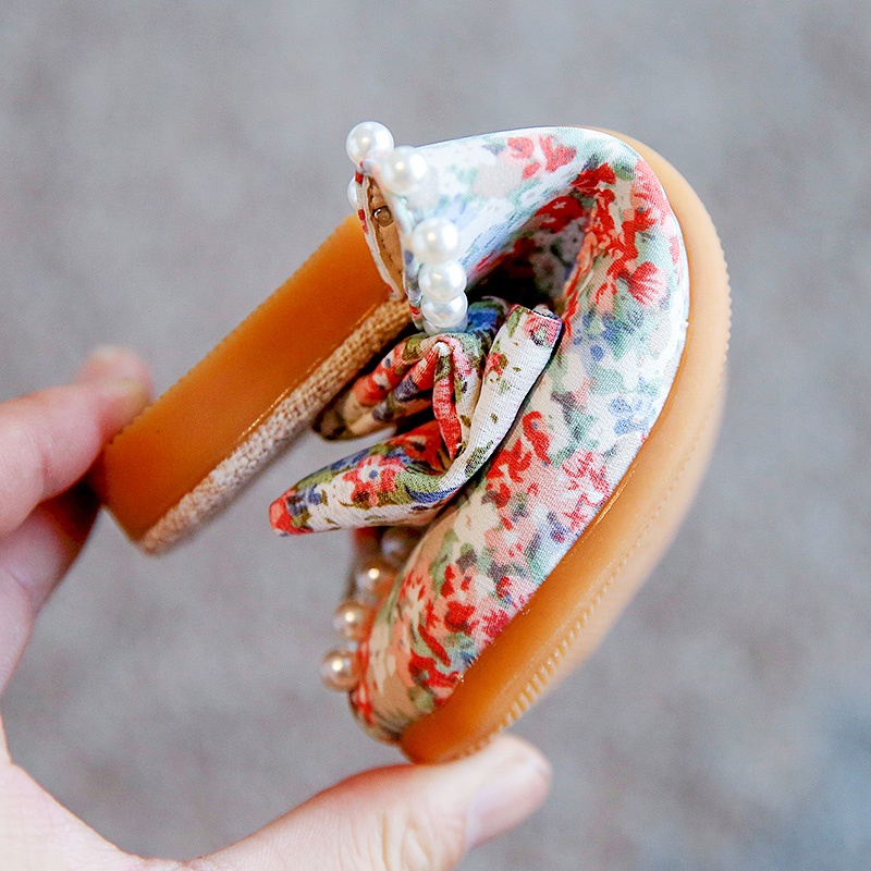 Dép xỏ ngón đính nơ và ngọc trai dễ thương cho bé gái 3-18 tuổi