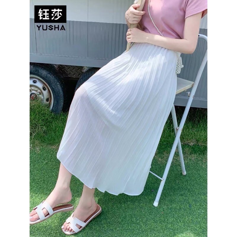 Chân váp dập ly nữa vải voan có lót 75cm