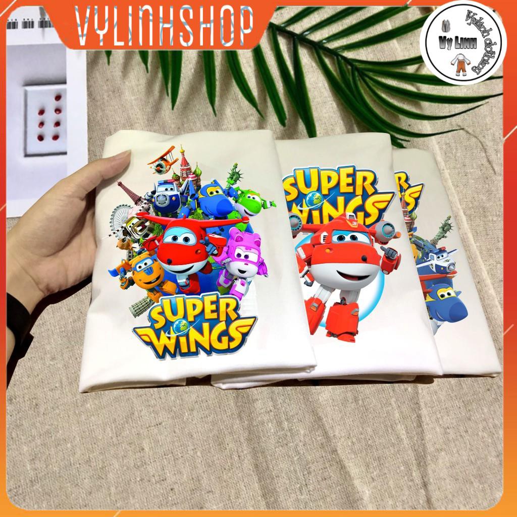 Áo thun bé trai gái FREESHIP Áo Thun Hoạt Hình Đội Bay Siêu Đẳng Super Wings Cho Bé Trai Bé Gái Siêu Đẹp