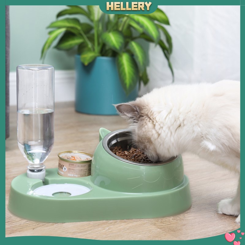 Tô Đựng Thức Ăn / Nước Uống Hai Ngăn Bằng Thép Không Gỉ Cho Thú Cưng | BigBuy360 - bigbuy360.vn