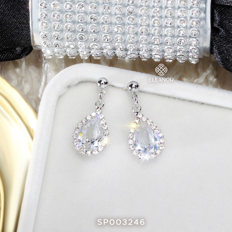 Bông Tai Nữ Eleanor Tròn Đính Đá Pha Lê Sang Trọng, Quý Phái