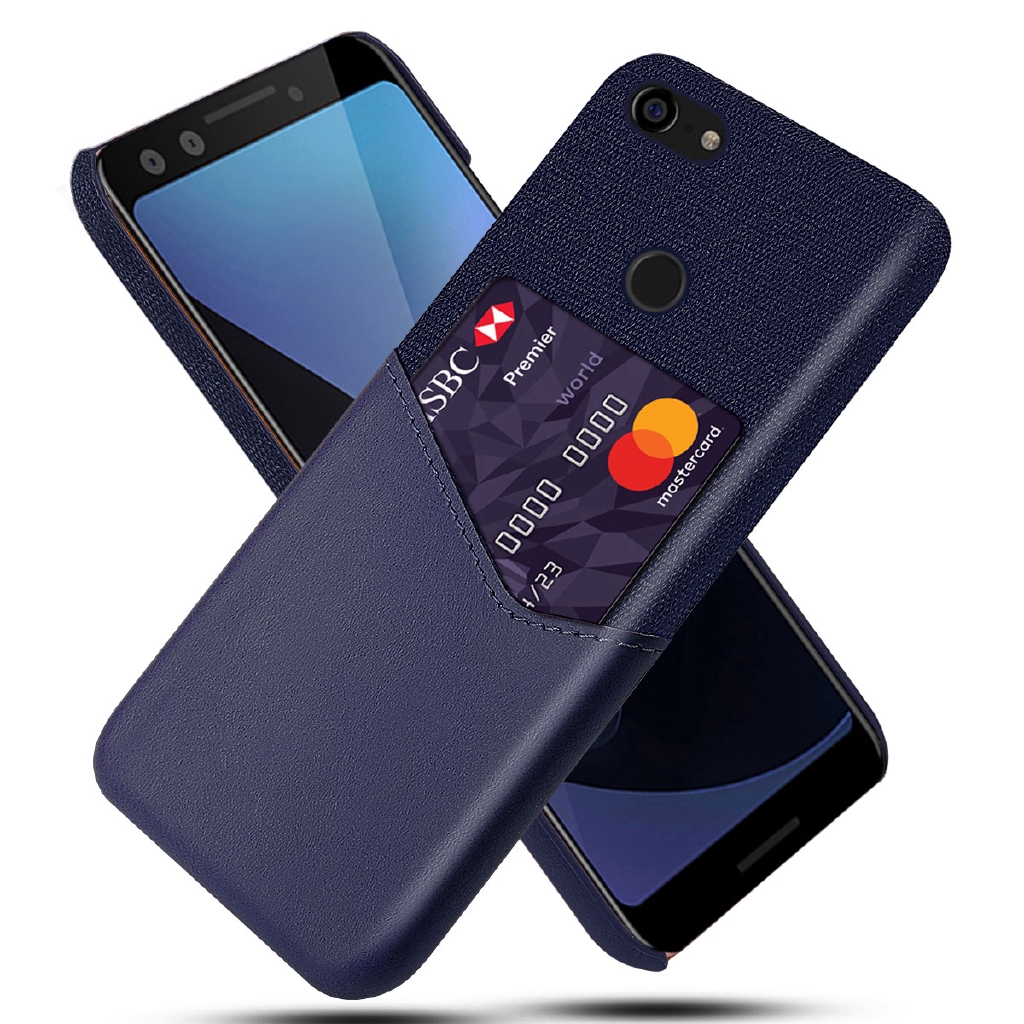 Ốp điện thoại vải da phối ngăn đựng thẻ mỏng sang trọng chống sốc công sở cho Google Pixel 3 XL 3a XL Pixel 2XL