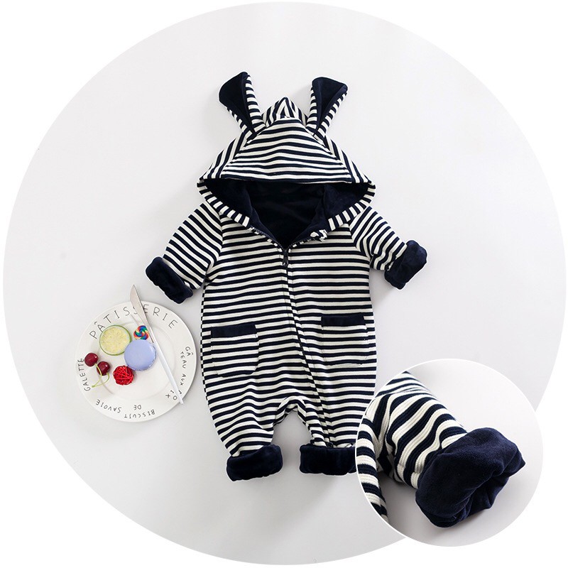 Bodysuit Tai Thỏ Kẻ Sọc Xinh Xắn | BigBuy360 - bigbuy360.vn