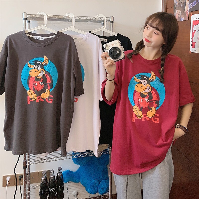 Áo thun form rộng in họa tiết chất cotton dày dặn Xonxen shop free size mã 79