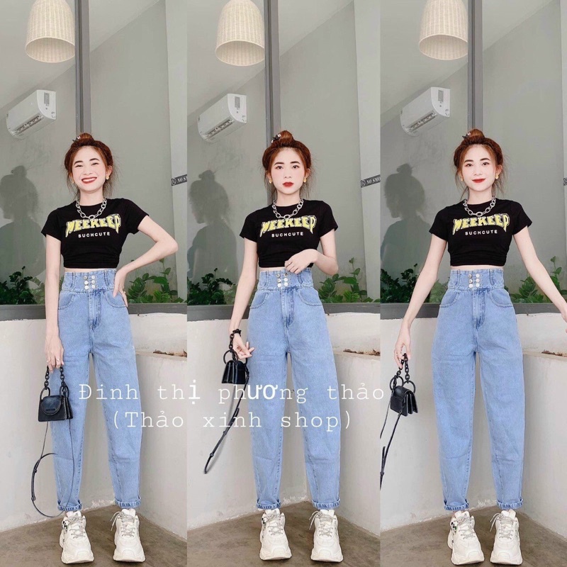 Quần Jean Ống Suông Rộng Quần Jean baggy Cạp Cao hot trend 2022
