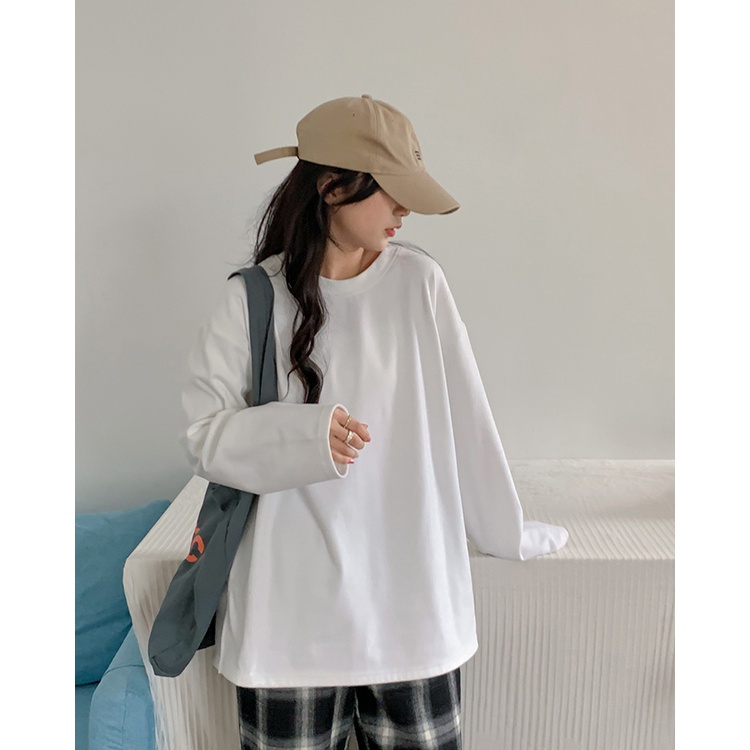 NRVP Áo Thun Nữ Tay Dài 100% Cotton Thời Trang Hàn Quốc