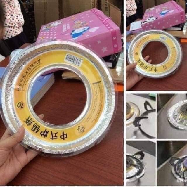 Combo set 20 miếng giấy bạc lót bếp ga tròn