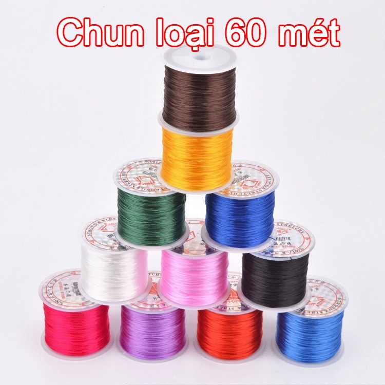 Dây chun lụa xâu vòng đá 60m - Loại siêu bền - Giá sỉ - Làm đồ Handmade, xâu chuỗi đá (Mua càng nhiều càng rẻ)