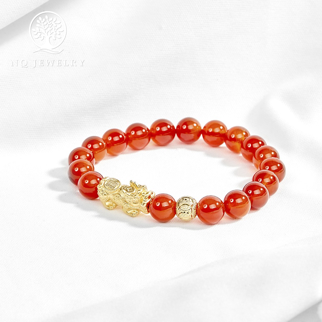 Vòng tay phối charm tỳ hưu bạc mà vàng 24k - NQ Jewelry