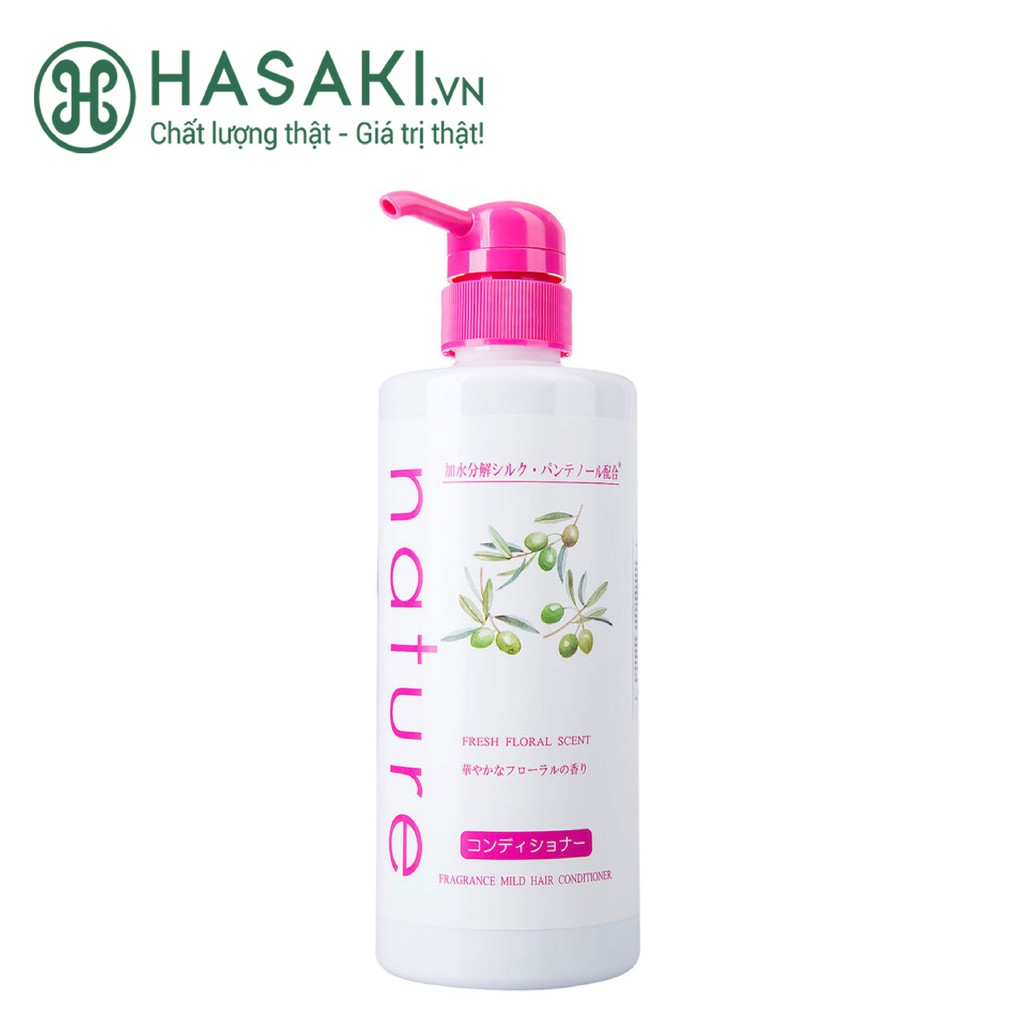 Dầu Xả Naris Nature Dịu Nhẹ Hương Hoa Tươi Mát Fresh Floral Scent Fragrance Mild Hair Conditioner 500ml