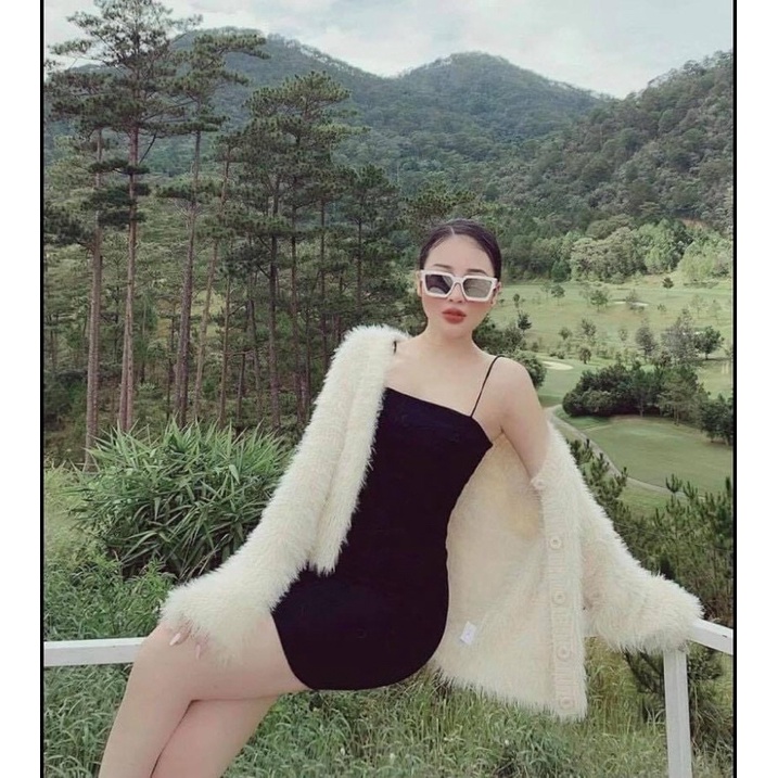 Đầm 2 dây sợi bún chất thun gân nhỏ đẹp ôm body (FREESHIP) DAISIES STUDIO Váy body dáng ngắn